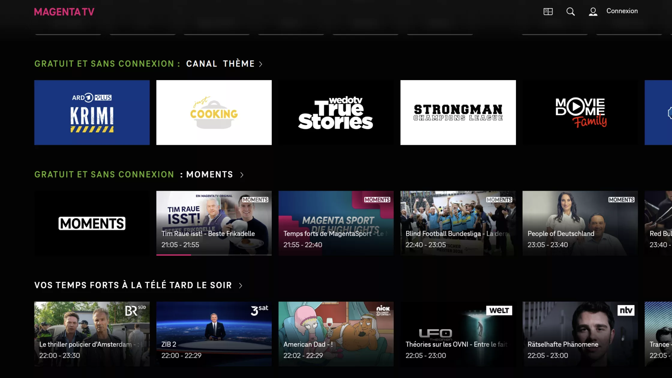 homepage Magenta TV